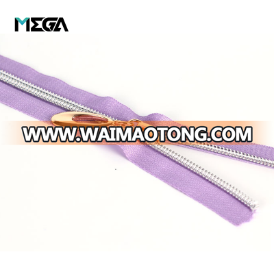 Garment accessories fashion custom nylon tape zipper zip chain nylon zipper